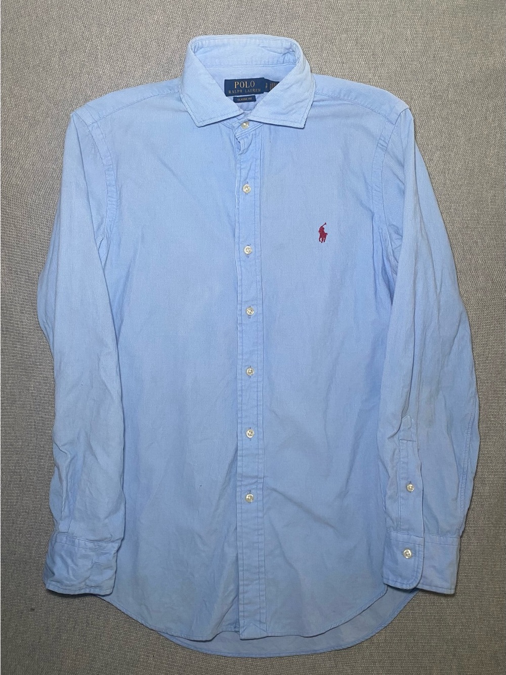 Polo Ralph Lauren Corduroy Shirt Mens Small Light Blue Button Down Classic Fit